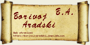 Borivoj Aradski vizit kartica